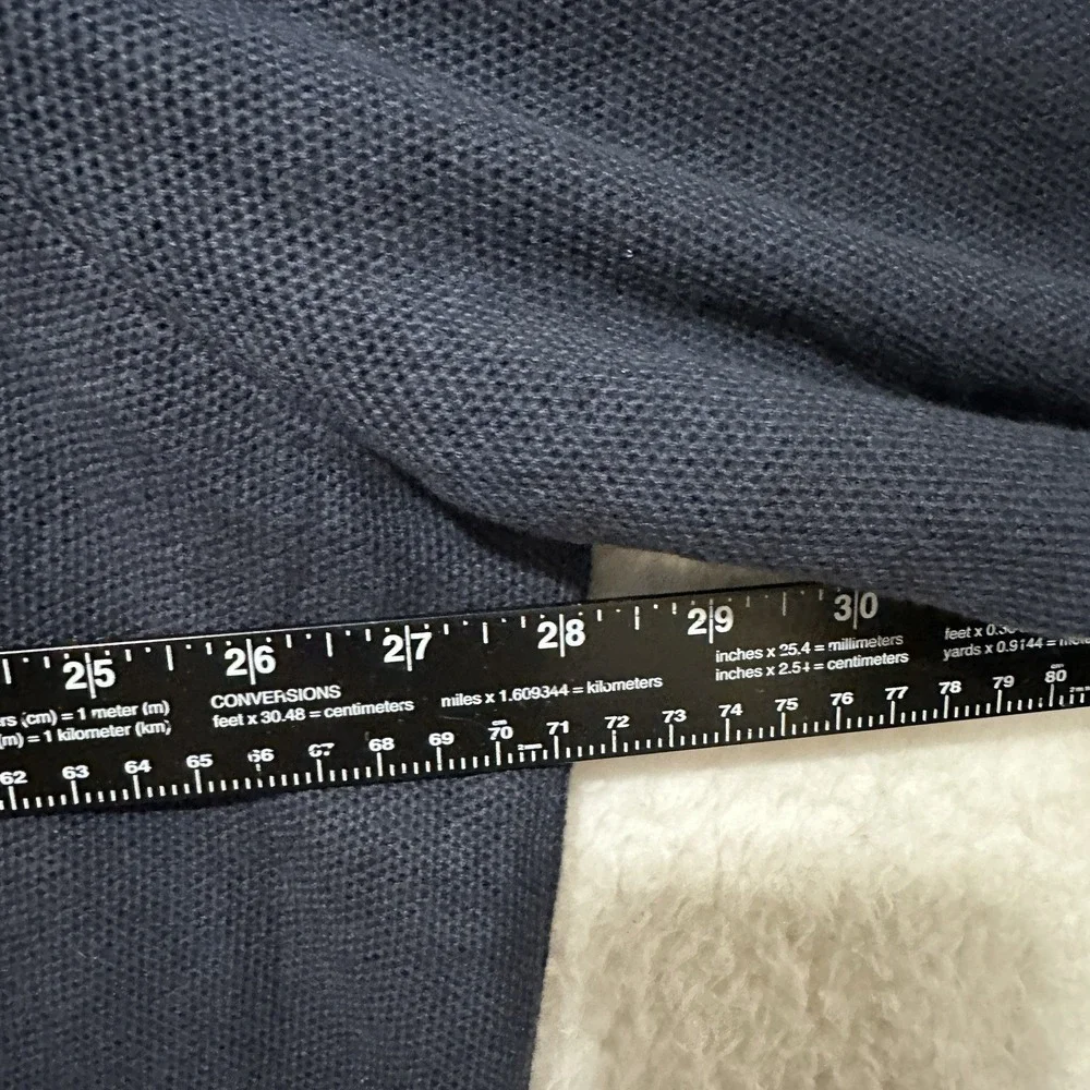 Polo Ralph Lauren Mock Neck Sweater 1/4 ZIP 100%‎ Cotton Navy Size 3LT